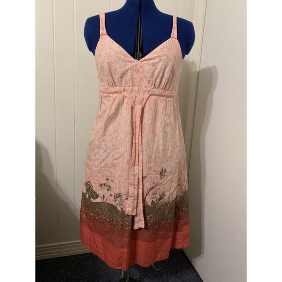 Sonoma Dresses & Skirts - Sonoma Sundress 100% Cotton Smocked Medium Tie Waist Peach Hombre Floral Beachy